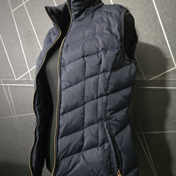 Michael Kors Navy Quilted Down-Style Vest with Gold Hardware - Picture 4 of 8